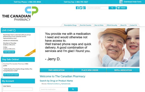 The Canadian Pharmacy website